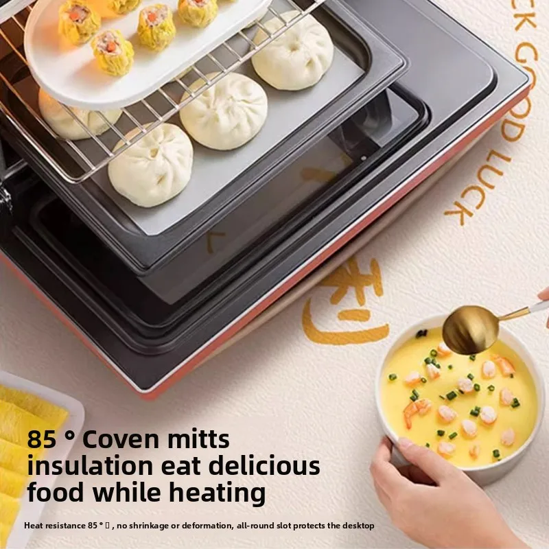  Vintage Leather Tablecloth Oil Resistant Waterproof Heat Insulated Dining Table Mat Easy Cleaning Tea Table Cloth