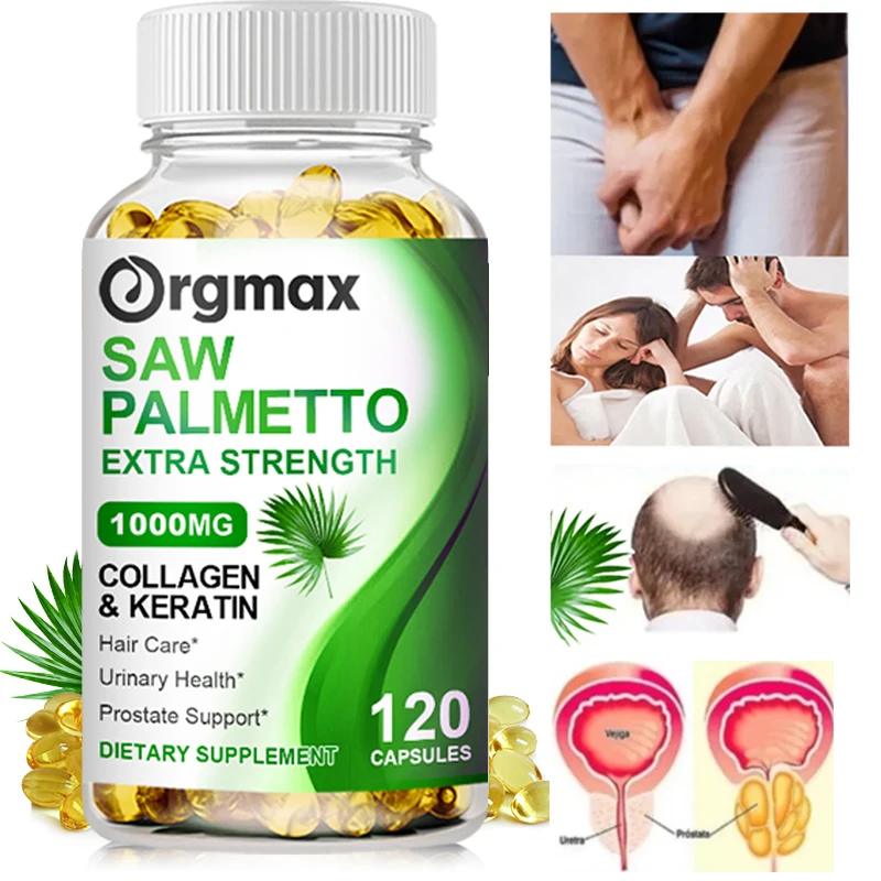 

Orgmax Saw Palmetto Extract Capsule Prostate Health Reproductive System Care Supplement Urethral Health Hair Growth Capsules