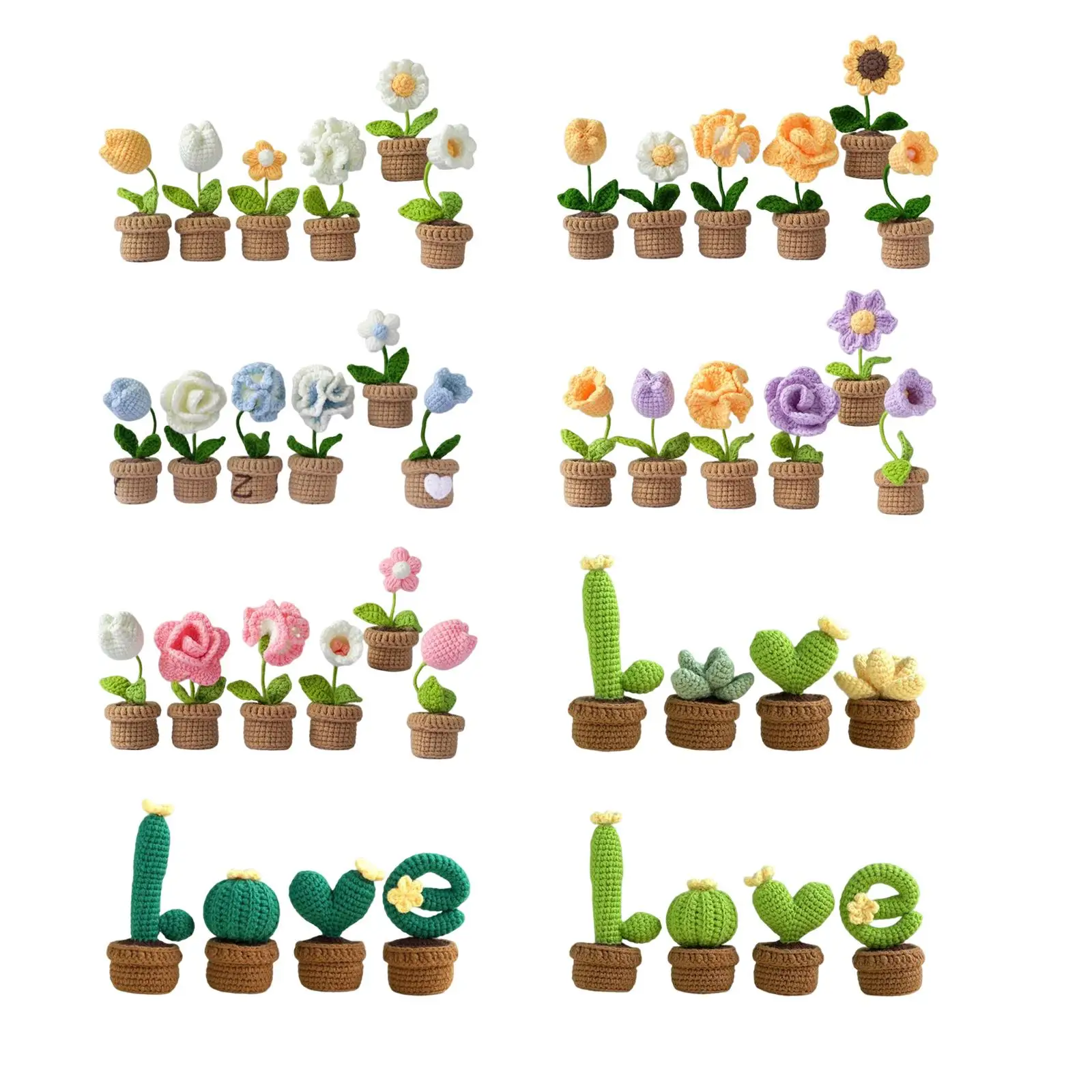 Complete Crochet Kit Basic Tool Hand Knitting Toy All in Learn to Crochet Accessories DIY Crocheted Planter for Kids Teens