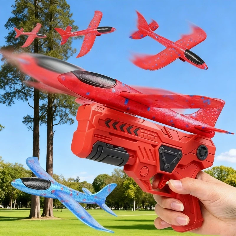 Airplane Launcher Toys Outdoor Plane Flying Toys Non Slip Kids EPP Foam Catapult Plane Birthday Gift for Boy Girl Games for Kids