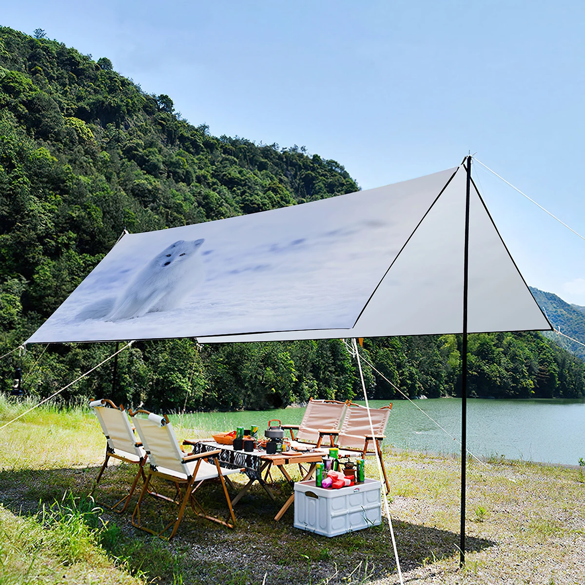 

Lightweight And Portable Sunshade Canopy For Party,Waterproof UV Protection Oxford Tent For Camping Enthusiast-Beautiful Fox