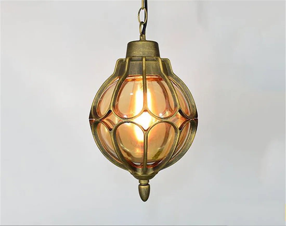 Vintage LED Pendant Lamps Antique Outdoor Balcony Courtyard Villa Pavilion Grape Waterproof Pendant Lights Walkway Hanging Lamp 4