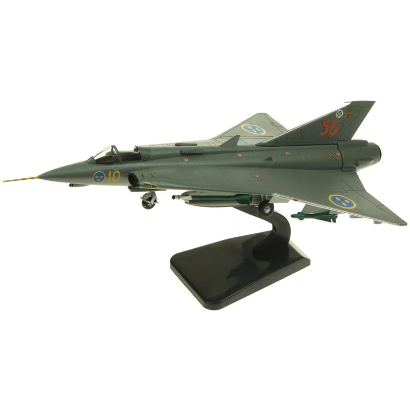 

1/72 Scale Diecast Metal Alloy Saab Draken J35 10-56 Swedish Model Aircraft Airplane Fighter Model Toy Collections Gifts Fans