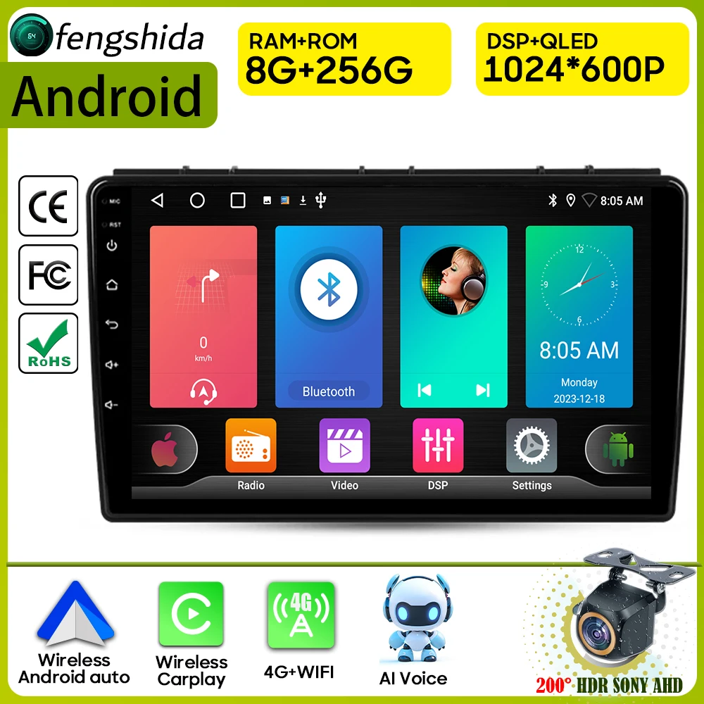 

Car Radio Carplay For Saab 9-3 2 2007 - 2014 Navigation GPS Android Auto Stereo Multimedia Player Stereo 4G Wifi Video No 2din