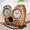 BOBO BIRD Men's Classic Quartz Watch Natural Bamboo Case with Genuine Leather Strap Customized Dropshipping 5