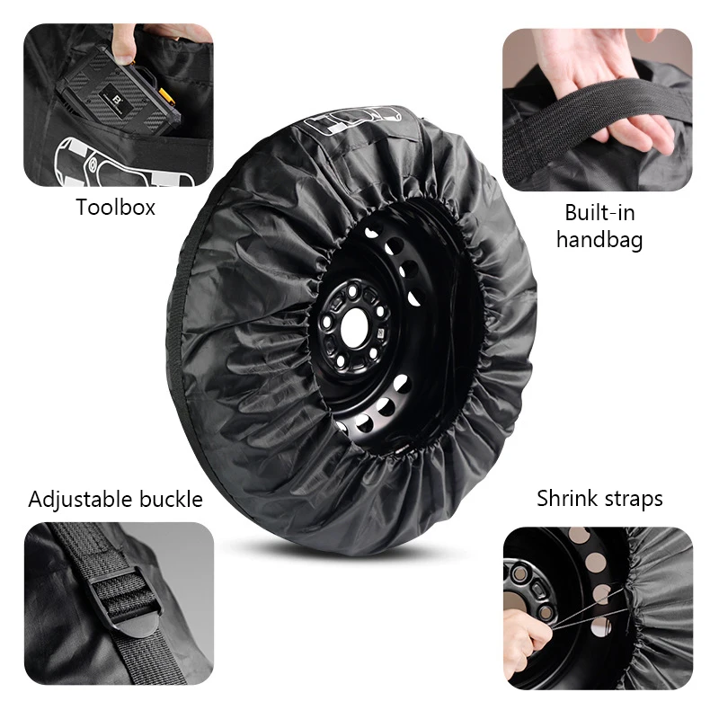 1pc Universal Car Spare Tire Covers Case Auto Wheel Tires Storage Bags Oxford Cloth Dust-proof Protector Car Accessorie