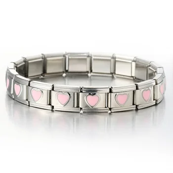 Italian Charm Heart Flower Butterfly Cross Dolphins Stainless Steel Elastic Bracelet Link Bangle For Women Men Daily Party Gifts 1