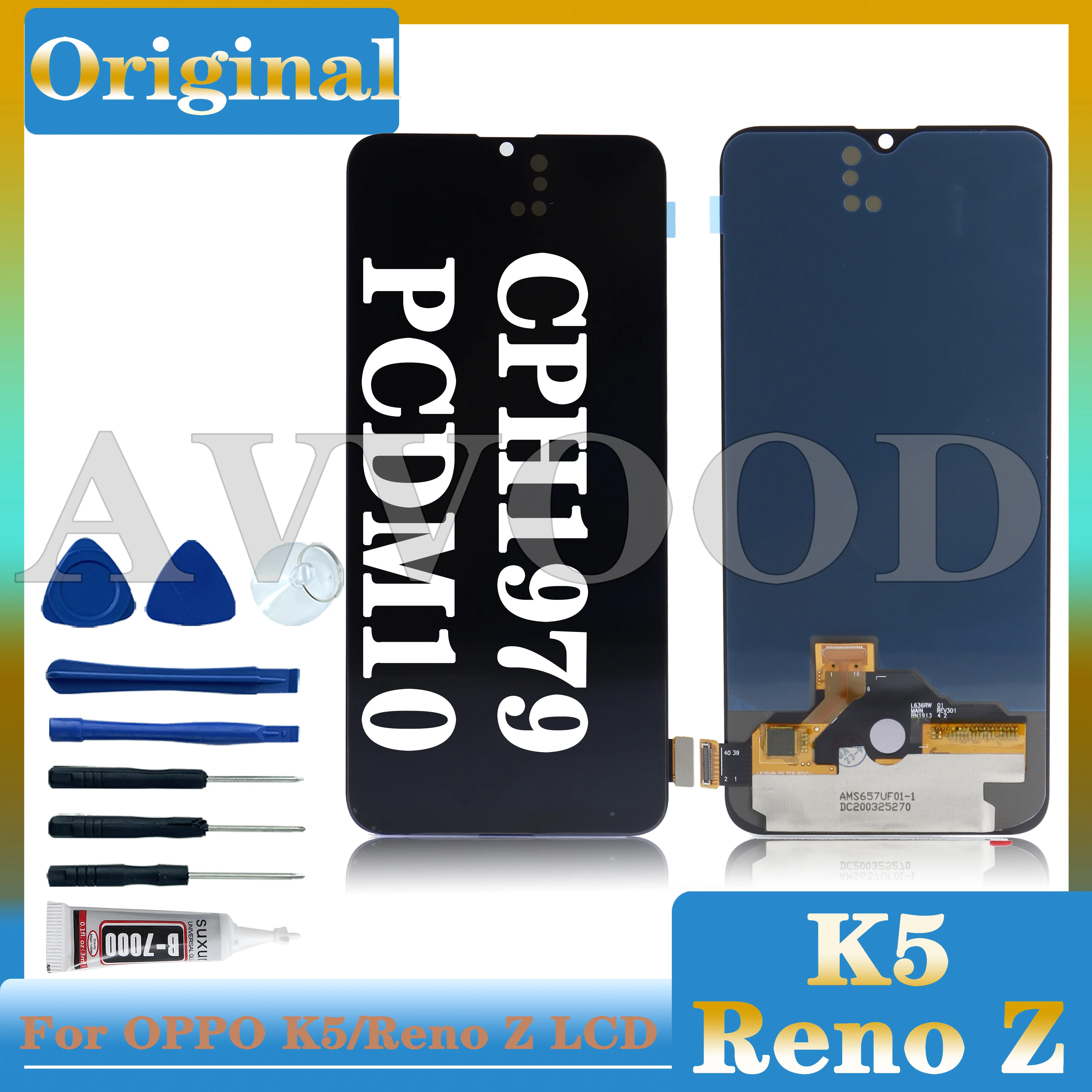 6.4 ''Amoled Per Oppo K5 Reno Z Display Lcd Touch Panel Digitizer Per Oppo Renoz Cph1979 Pcdm10 Display Lcd