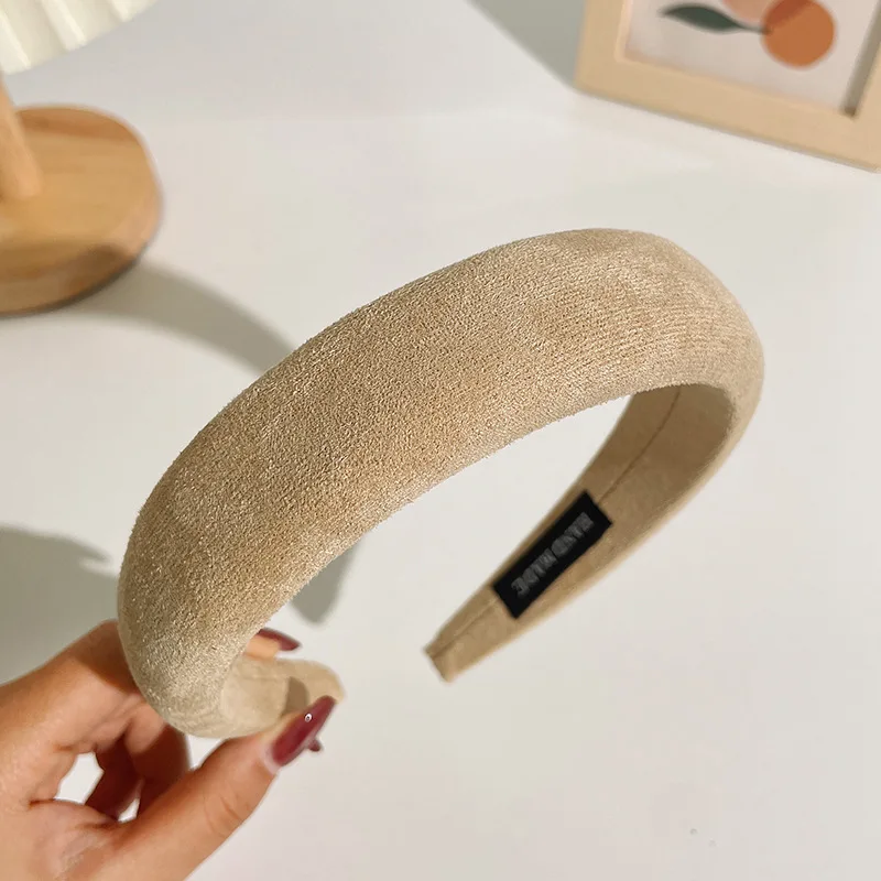 vintage hair clips Fashion Women's Hair Hoop Hairband Solid Plush Headband Wide Padded Headwear for Girls Chic Hair Band Headwear Hair Accessories white hair clips Hair Accessories