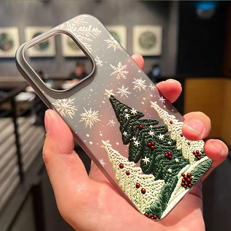Festive Christmas Tree Print Phone Case Cover