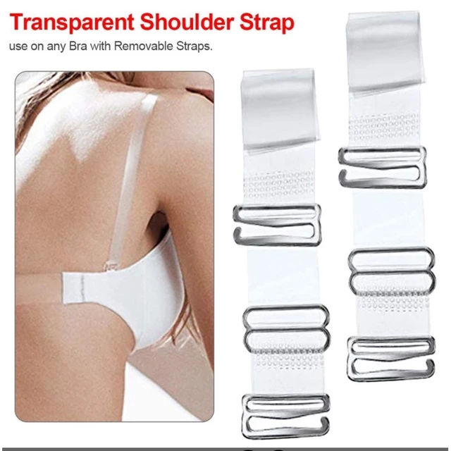 4 Pair Invisible Clear Bra Straps Non-Slip Adjustable Bra Straps Soft  Transparent Replacement Bra Shoulder Straps for Women