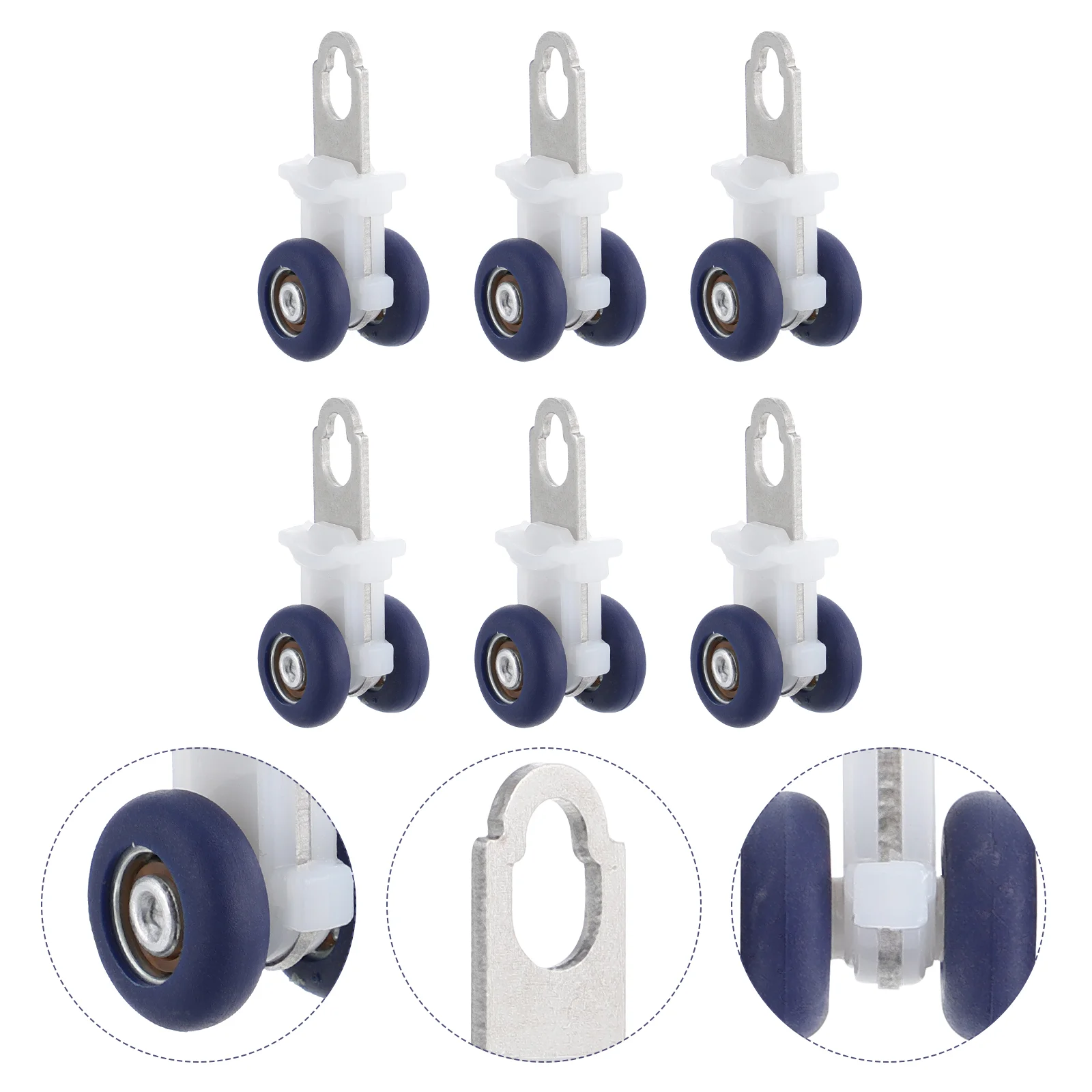

6pcs Curtain Track Pulleys Flexible Curtain Mute Gliders Curtain Accessories