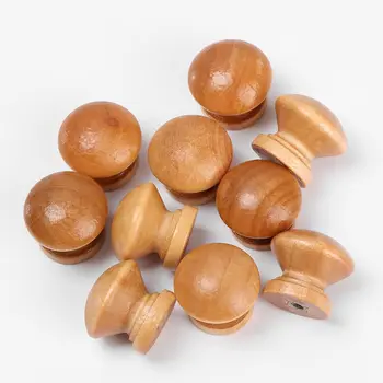 Natural Wooden Round Cabinet Knobs (10 Pcs) 1
