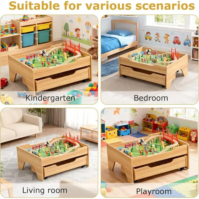 19953-3b2734.jpg 3-in-1 Wooden Train Activity Table with Storage, Rolling Toddler Train Track Table for Building and Gaming
