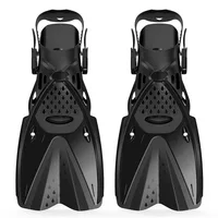 Adjustable Short Snorkel Foot Swimming Flippers Fins Beginner Water Sports Equipment Portable Diving Flippers Men Women 2