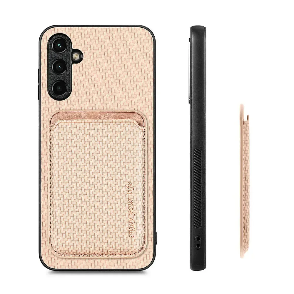 Leather Card Case with Detachable Magnetic Back Cover