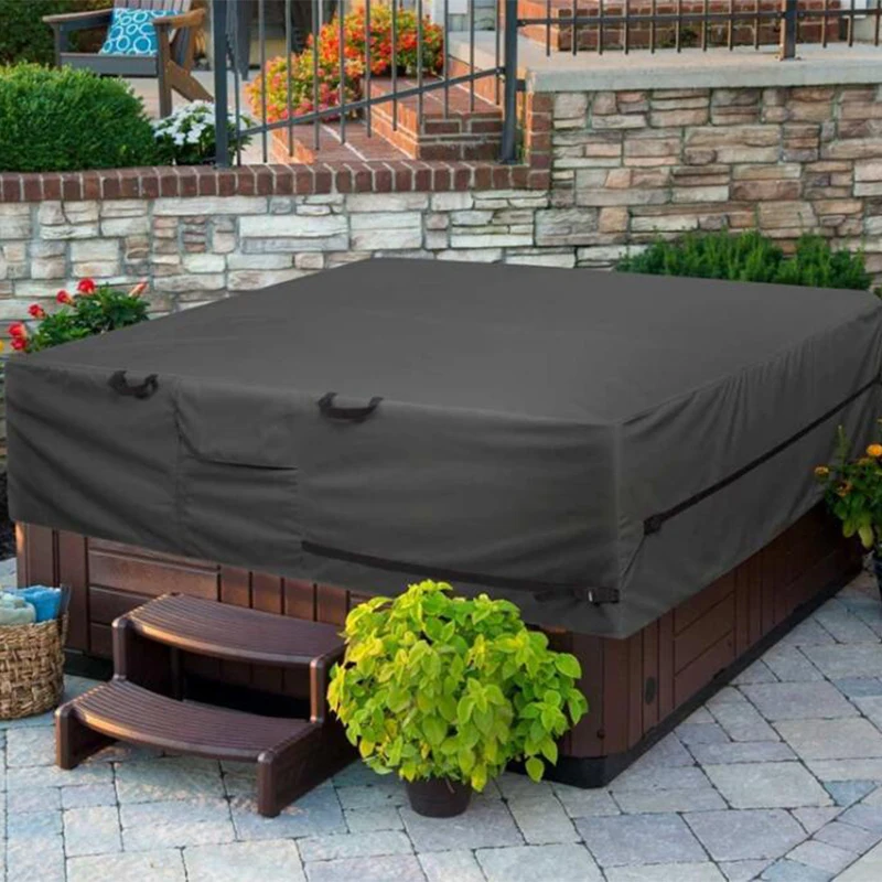 Square Hot Tub Cover 210D Heavy Duty Oxford SPA Covers for Hot Tub Windproof Waterproof Cover Protector spa hot tub cover