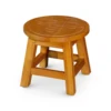 Carved Wooden Step Stool, Queen Bee, Natural 1