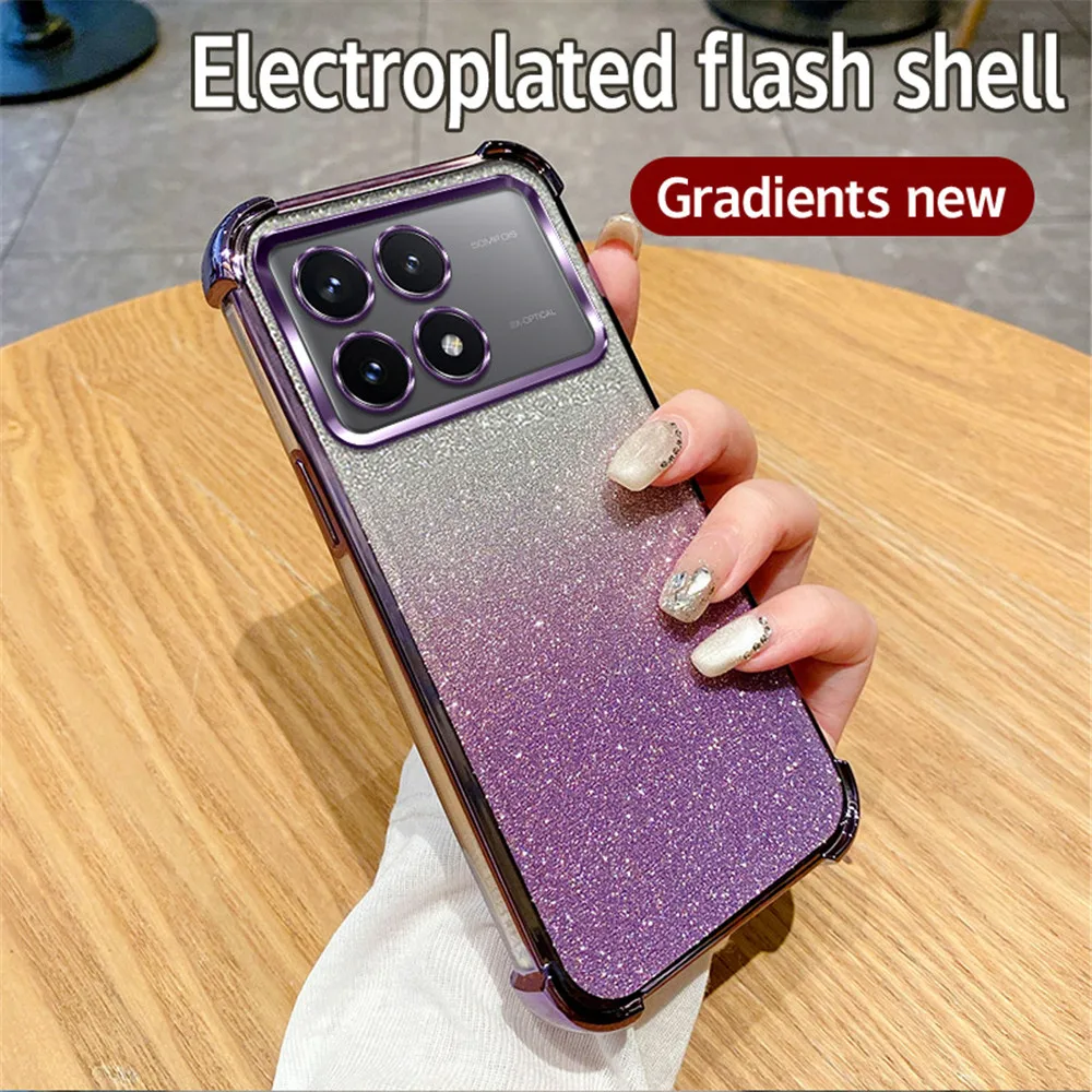 Shockproof Clear Glitter Phone Case - Soft Silicone Cover
