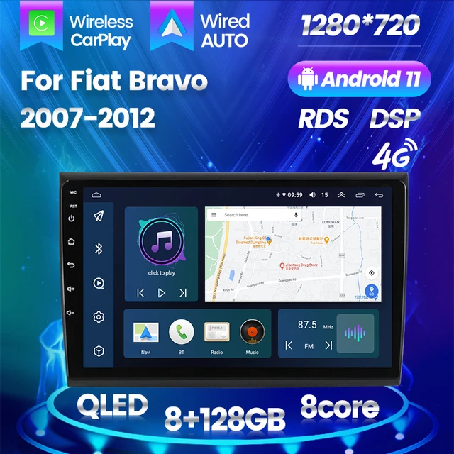 Android 11 Autoradio 7 pouces 2 Din pour FIAT Bravo (2007-2012) avec  navigation GPS Carplay Android Auto 4K Vidéo Bluetooth A112 - Cdiscount Auto