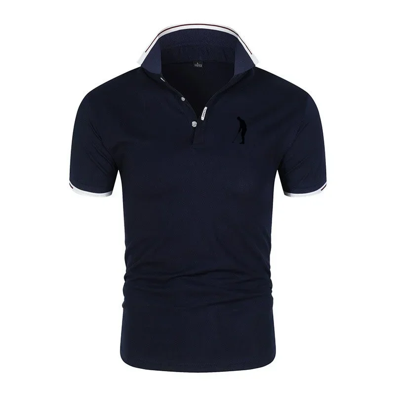 New Men's Golf Wear Women Summer Adolescent Drying Lapel Short Sleeve Classic Neutral Clothes Business Leisure POLO Tops