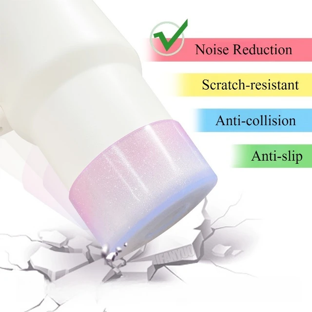 7.5cm Non-slip Water Cup Bottom Sleeve Boot for 40oz Tumbler Cups Base Protective Cover Gradient Glitter Bottle Accessories 2