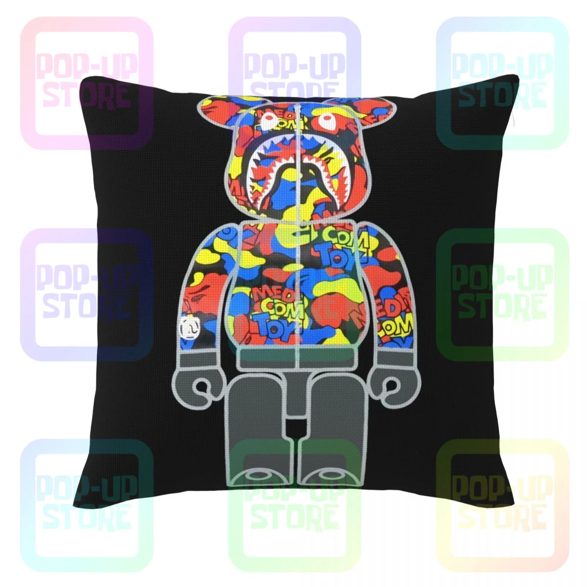 Spessa Medicom Toy Bearbrick Medicom Toy Camo Shark 2019 Lino Federa Copriletto Cuscino Creativo Antiacaro Decor