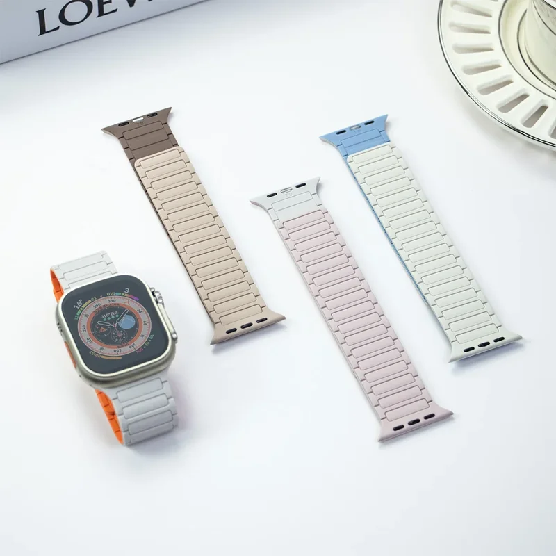 Silicone Magnetic Band for Apple Watch Strap Ultra 3 2 40 Bracelet IWatch...