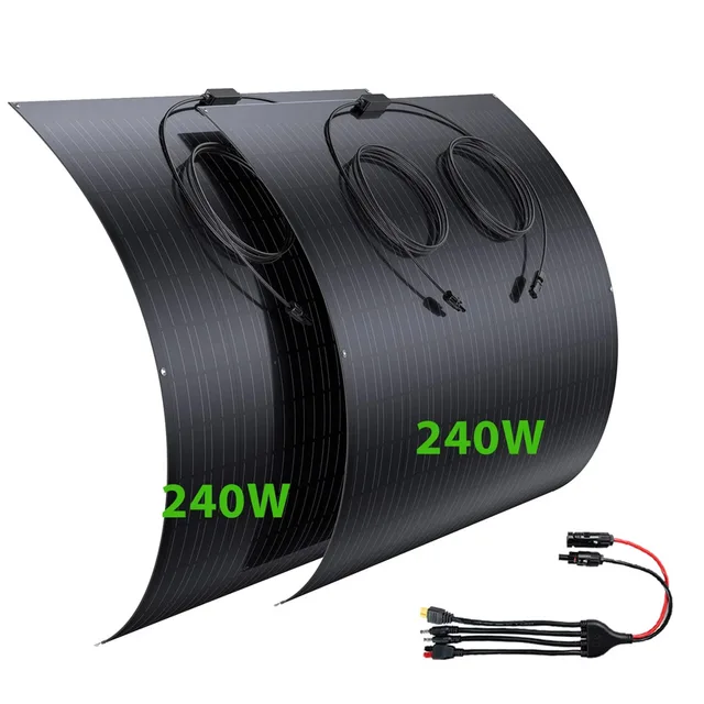 2×240W Flexible Solar Panel Set 480W – Ideal for RV, Camper, Caravan, Boat – High Efficiency Mono Solar Module LS-SP240, Ultra 1