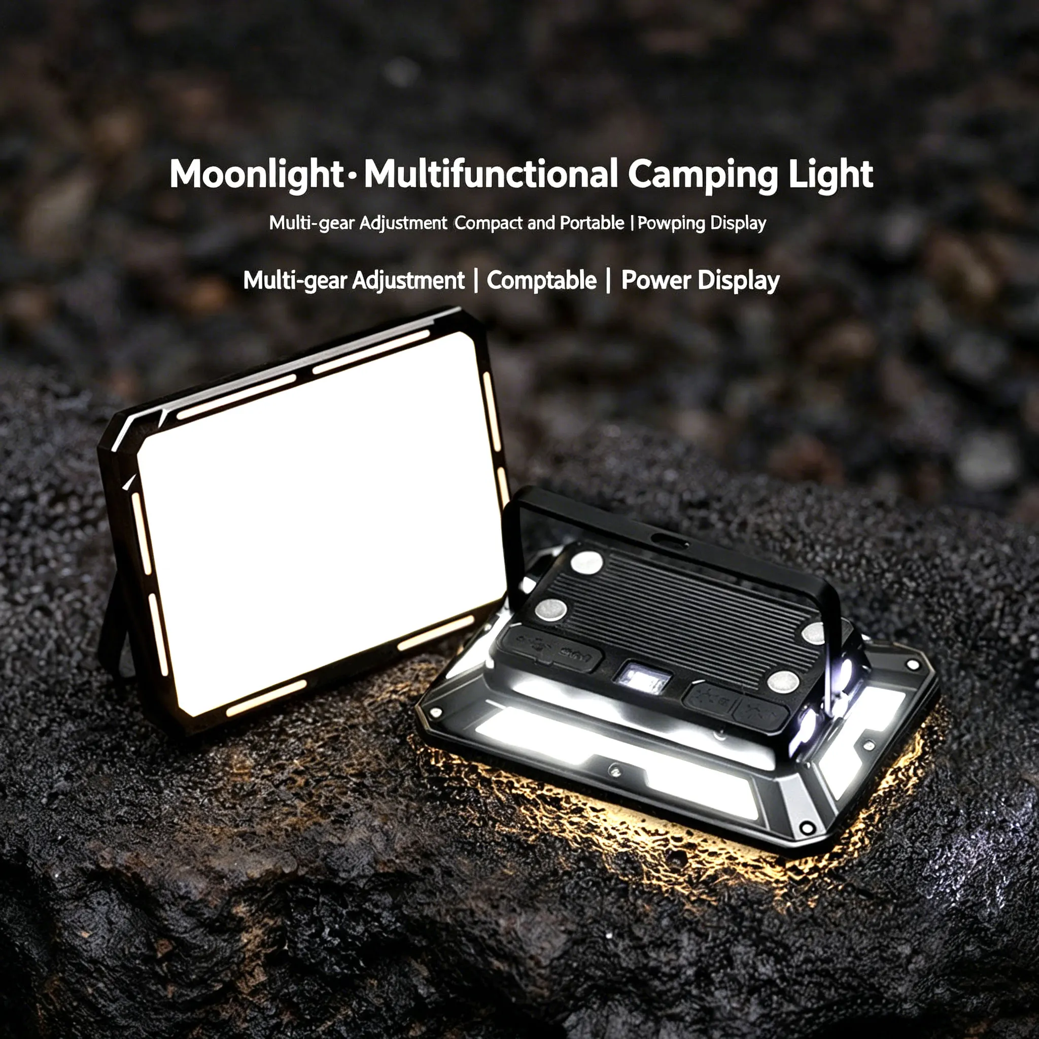 LED Camping Tent Light 30H Long Endurance Strong Magnetic Mountable Bracket 3 Color Modes Red Warning USB C Fast Charge