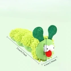 Chew - Resistant Catnip Caterpillar Plush Toy for Dental Cleaning and Interactive Play (Green)