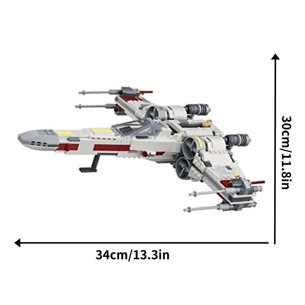 Space Wars X-Wing Construction Playset Battle Plane Building Blocks Model for Star Wars Fans and Building Block Lovers
