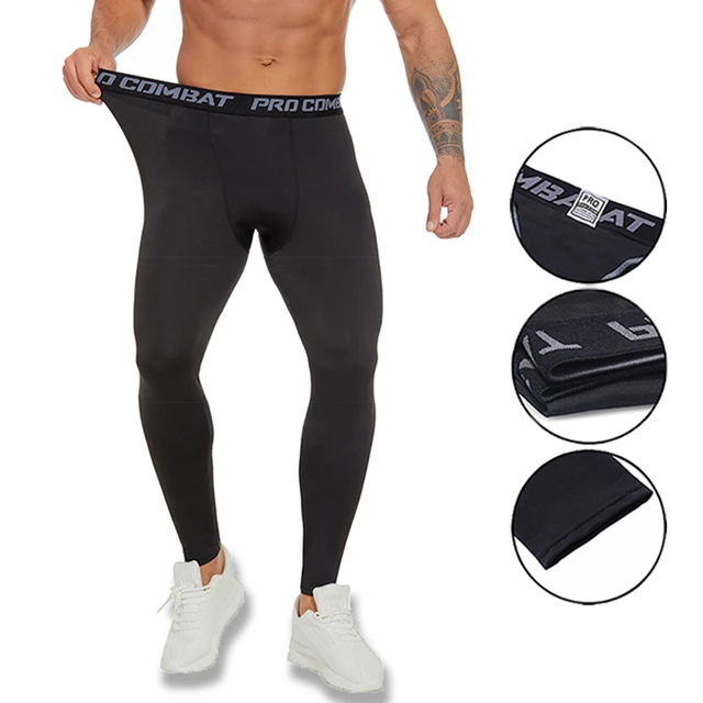 Pantalones de compresión para hombre, mallas deportivas para correr,  entrenamiento, gimnasio - AliExpress