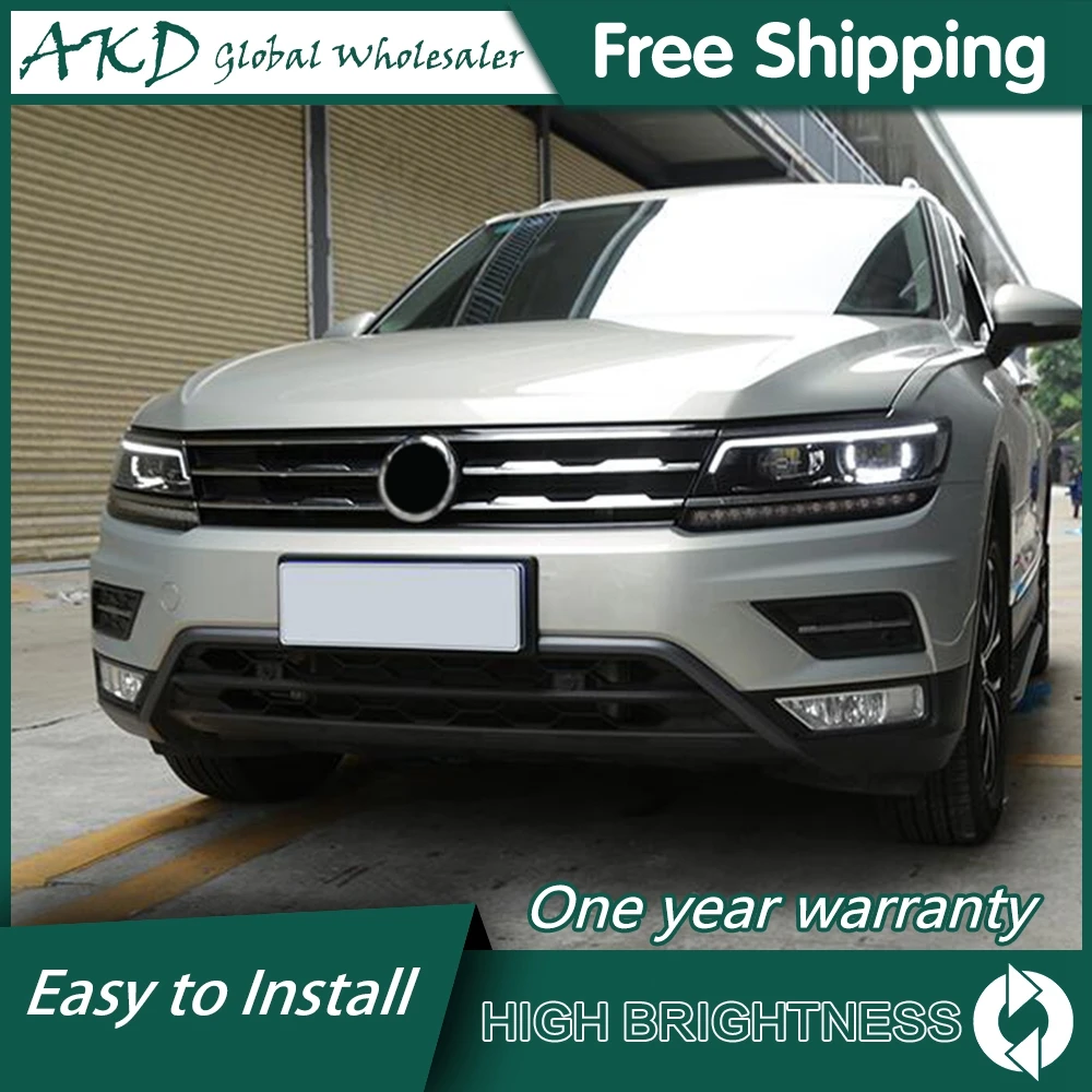 

Headlights For VW 2016-2022 New Tiguan L DRL Daytime Run Lights Head Lamp LED Bi Xenon Bulb Fog Lights Tiguan Car Accessory