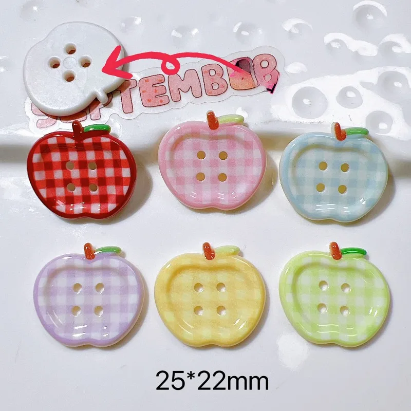 5/10/20/40Pcs Color Apple Shape Button Resin Ornaments DIY Garment Shoes Sewing Crafts Supplies DIY Handmade Patch 3