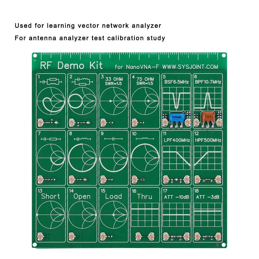 RF Test Board Frequency Test Board RF Demo Kit Nano VNA Filter Attenuator for Nano VNA-F VNA-H Vector Network Analyzer Kit