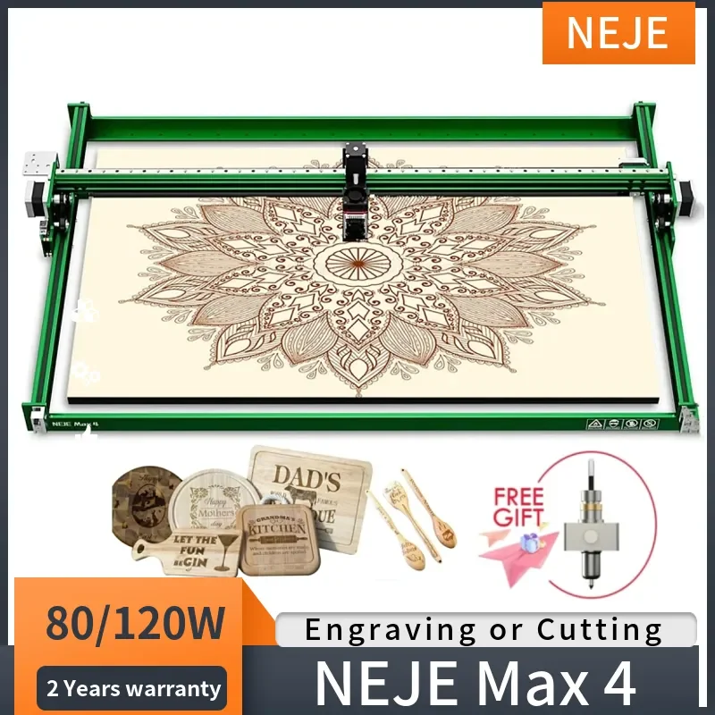 

New NEJE Max 4 Engraving Cutting Machine 4-Axis Industrial Laser Engarver Cutter High-Efficiency Pulse Energy For Superb Image