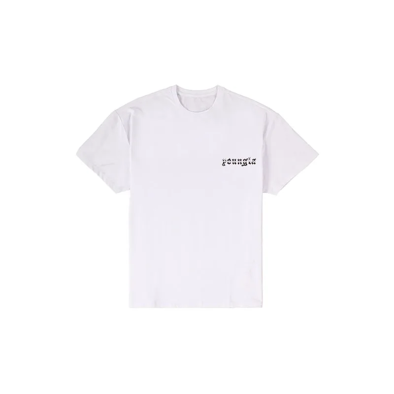 thumbnail image 1 of Camiseta de gran tamaño para hombre, ropa de entrenamiento de baloncesto, para correr, gimnasio, manga corta, cuello redondo de algodón, camiseta estampada para deportes y fitness, 1 of 5