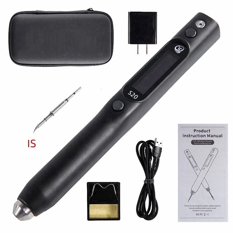 

S20 (IS) Nano Electric Soldering Iron 0.91 Inch OLED 50℃-500℃ Soldering Head Compatible With C115 Soldering Head