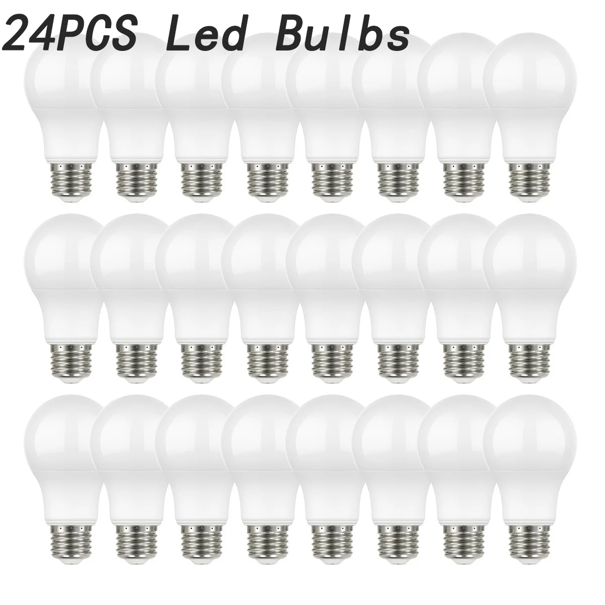 24PCS หลอดไฟ LED AC220V AC110V E27 E14 B22 ฐานมาตรฐานประหยัดพลังงานและทนทานเหมาะสําหรับ Home Office Commercial Lighting 1