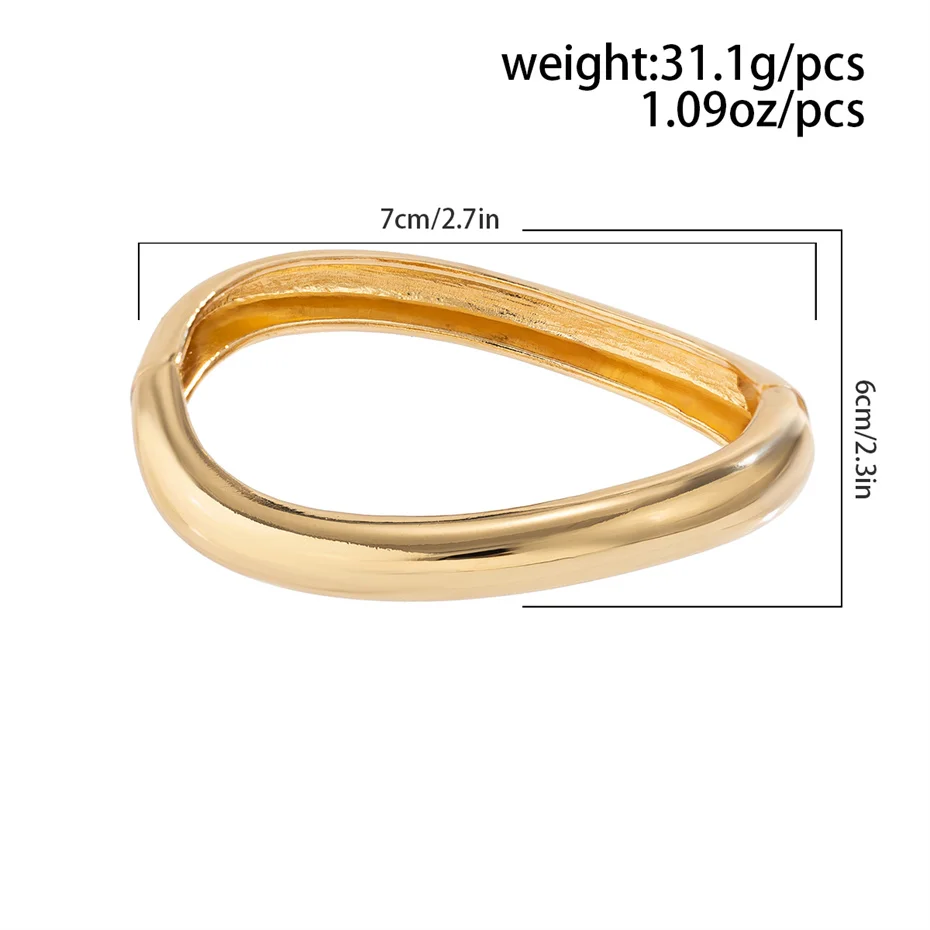 Ingemark Creative Punk Irregular Wide Bangles for Women on Hand Goth Metal Arm Bracelet Couple Grunge Jewelry Steampunk Men Gift