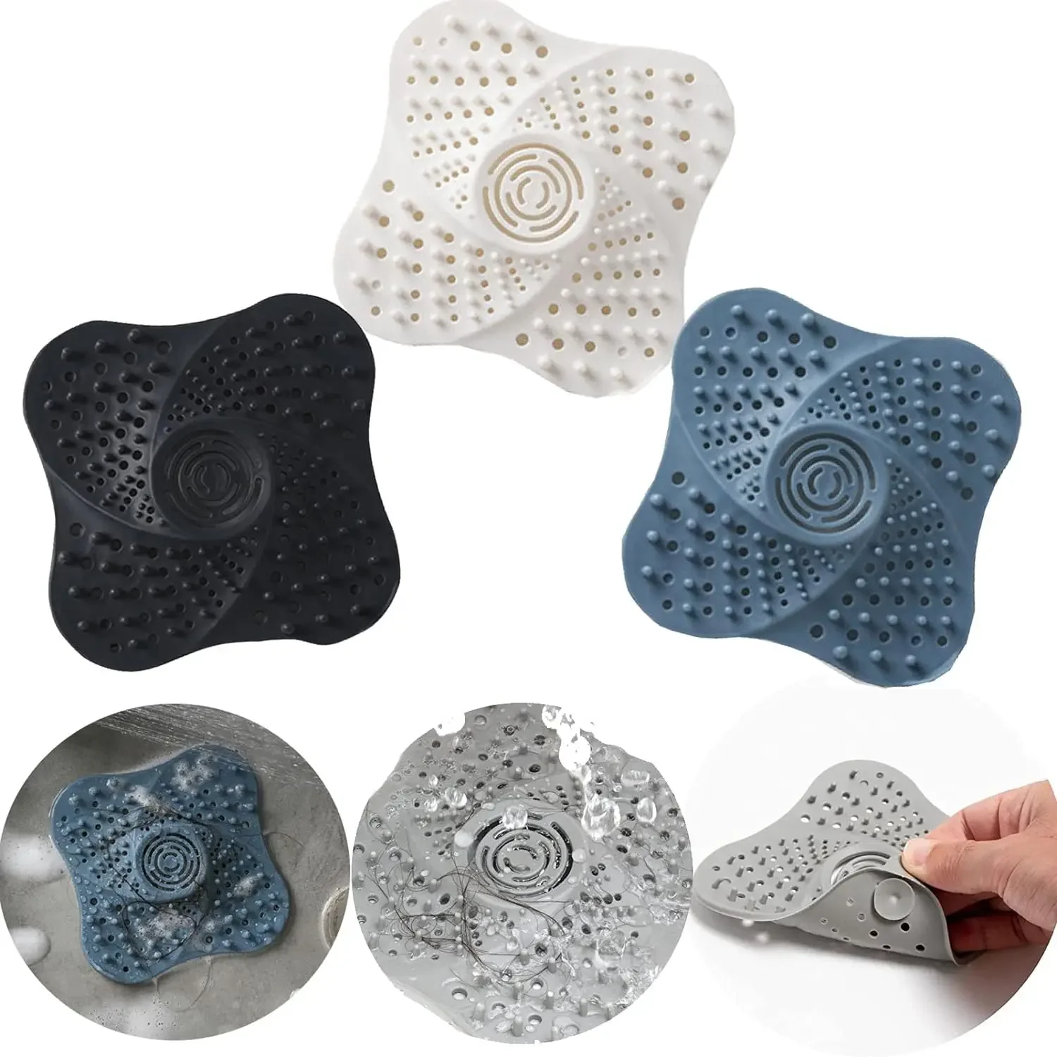 HairFilterSinkHairDrainCatcherSiliconeSinkDrainStrainer