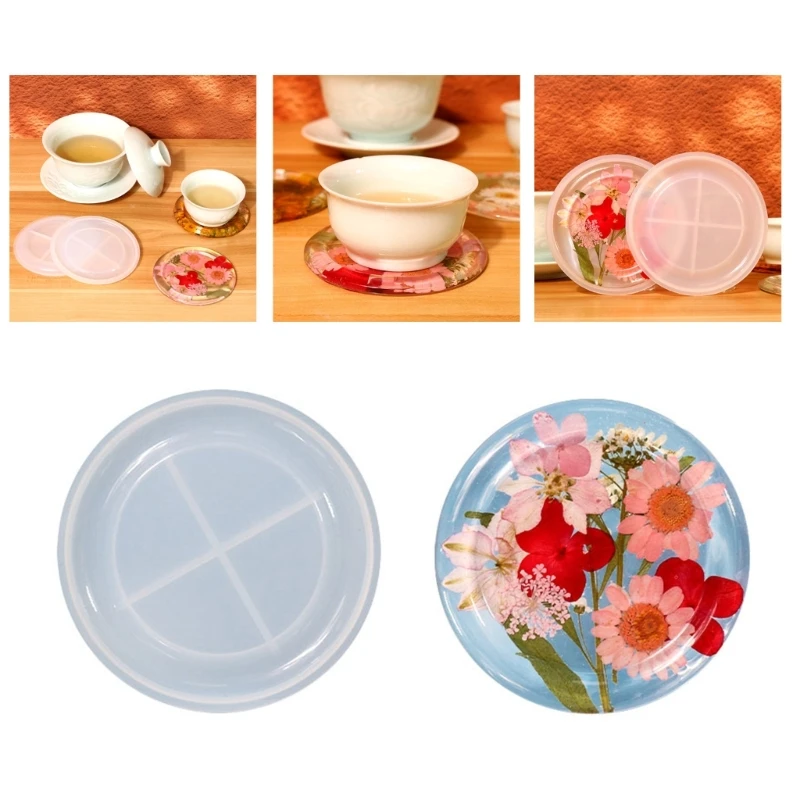 

Thick Resin Molds DIY Art Crafts Cup Mat Mold Round Silicone Molds for DIY Resin Art Gifts Home Decoration