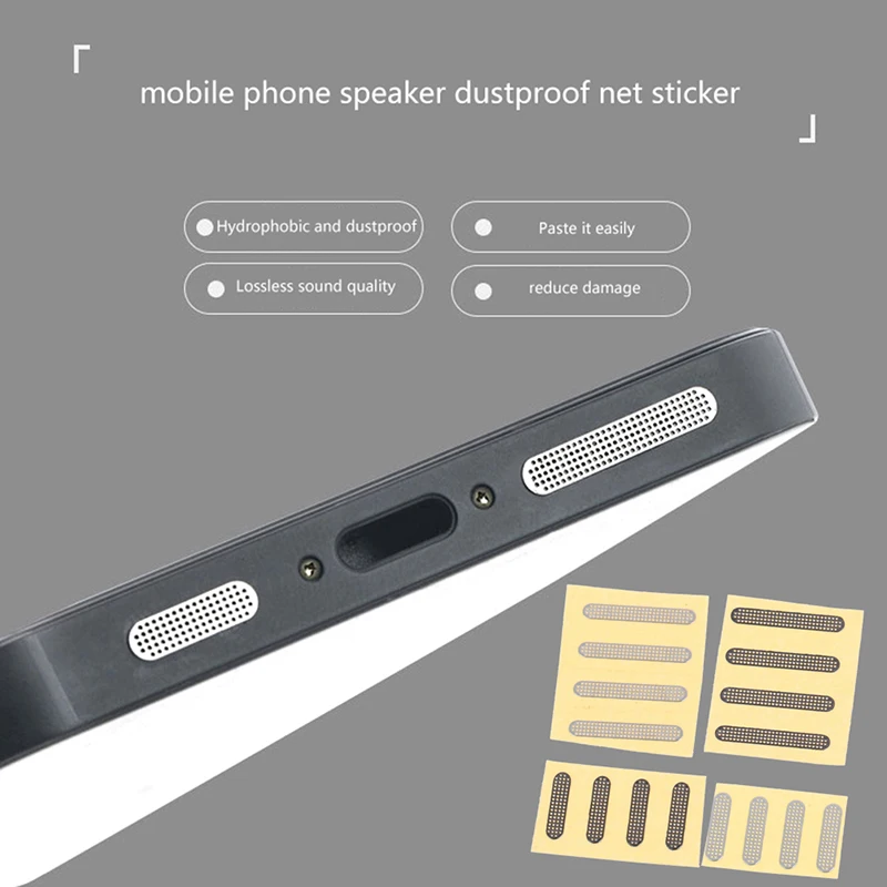 4pcs Phone Speaker Protector Cover Net 1/1.6cm Adhesive Dust Dustproof