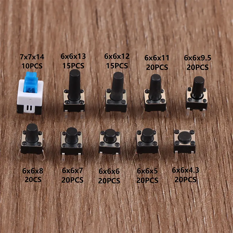 180 Pcs Tactile Push Button Switch Kit - 6mm/7mm SMD & THT Momentary Tact Switch Assortment, Electronic Components DIY Repair image 4