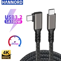 USB C 3.2 Gen 2 Type C to USB C Кабель 20 Гбит/с 4K@60 Гц Видео VR Кабель для передачи данных 5A 100 Вт PD Быстрая зарядка для ноутбука Macbook Pro iPad