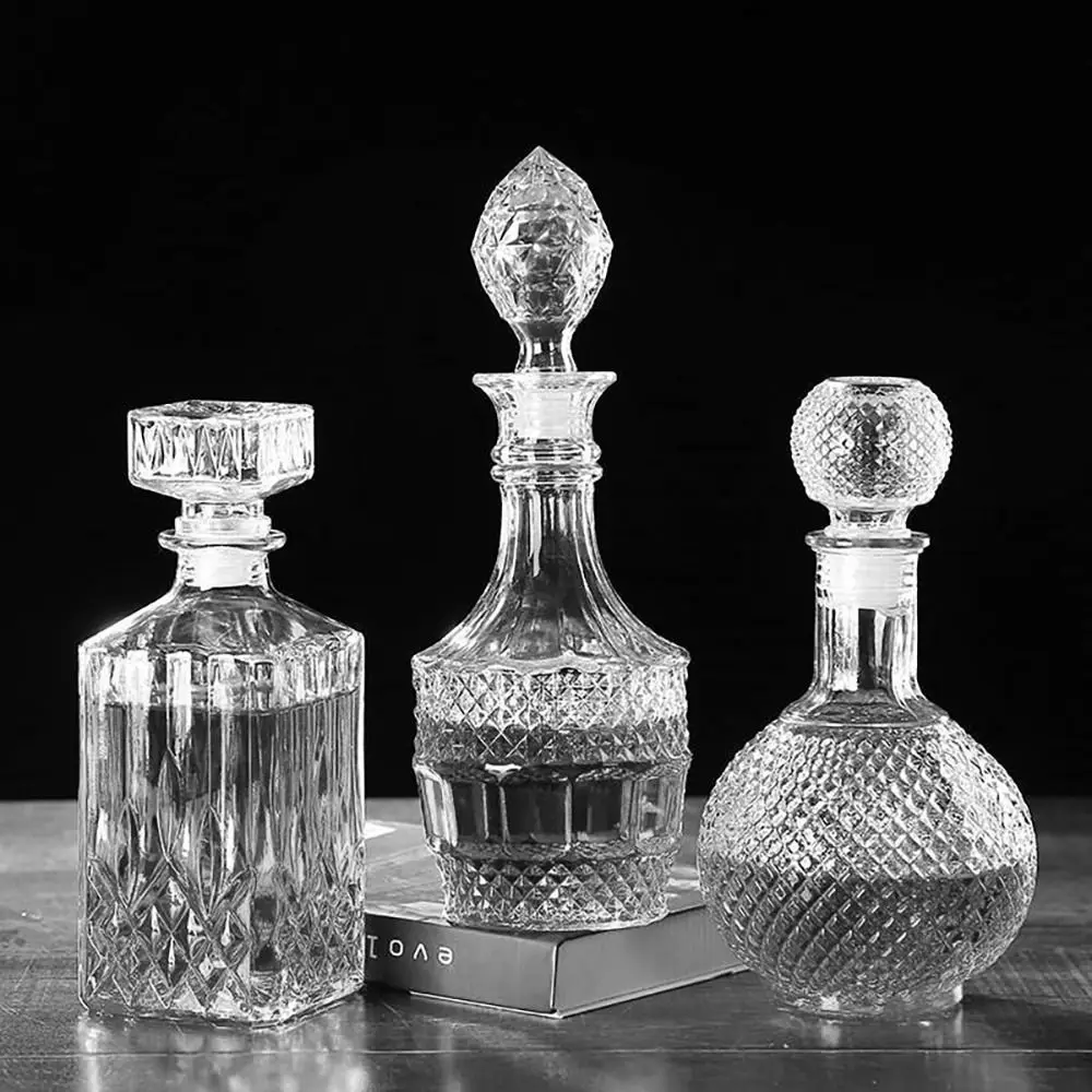 Transparent 50ml Glass Whiskey Decanter with Screw Cap
