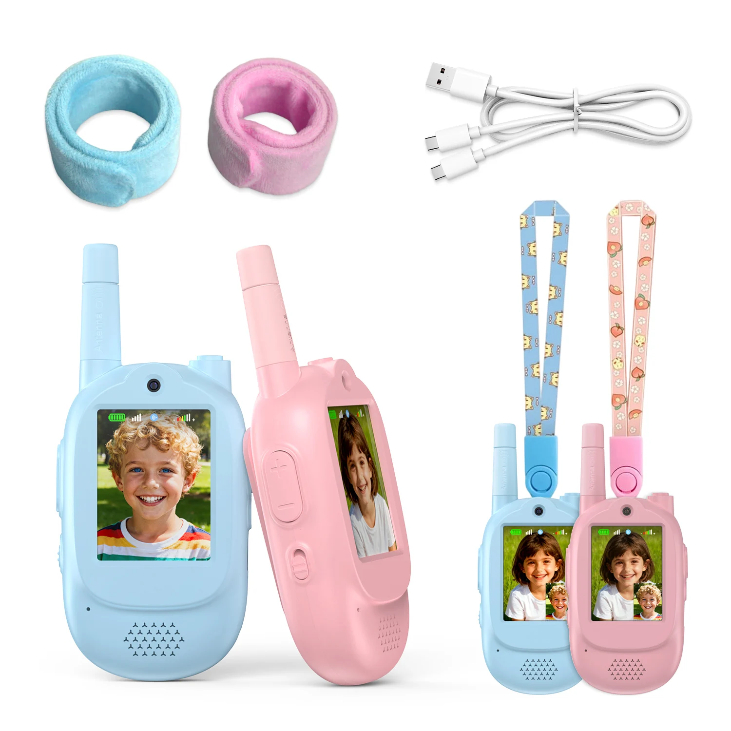 Children's Video Walkie-Talkie with Voice Changing & Rechargeable Battery - Portable Fun Intercom Device