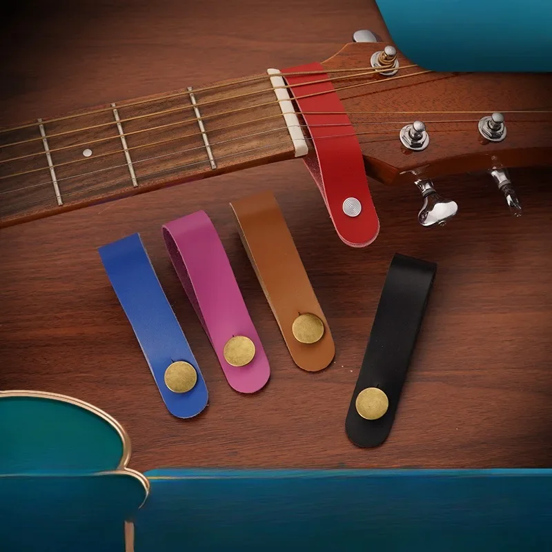 

1pc Vintage Guitar Neck Strap Holder Button Safe Lock Leather Belt for Ukulele Bass Acoustic Electric Guitar Accessories