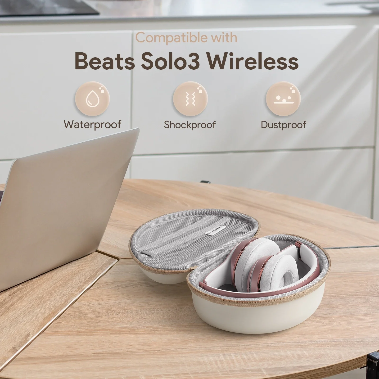 Travel Hard Case for Beats Solo3/Solo4 Headphones - Large Capacity Waterproof ＆ Shockproof Portable Storage Bag